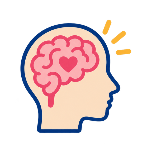 Illustration of a brain representing self-doubt and confidence