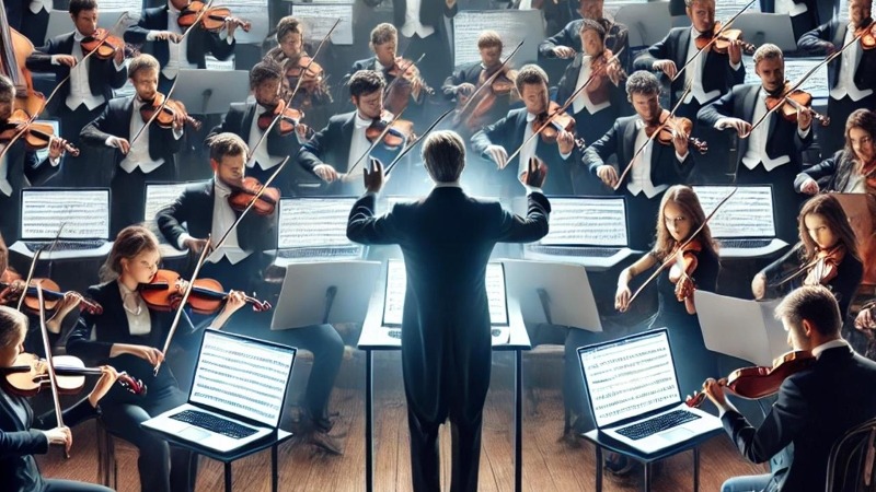 Orchestra conductor representing ADHD executive functioning