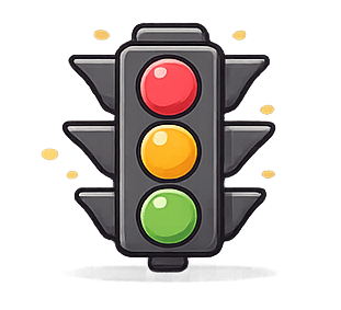Traffic lights representing stopping, starting and switching tasks with ADHD